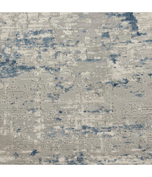 Nourison Rustic Textures Area Rug RUS10 Ivory Blue 7'10" Round