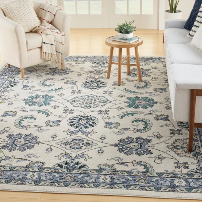 Nourison Home Nourison Essentials Ivory Blue NRE05 5 ft. X 7 ft. Rectangle Rug