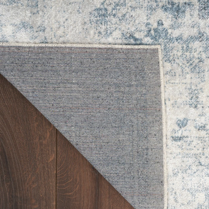 Nourison Astra Machine Washable Area Rug ASW11 Blue/Ivory