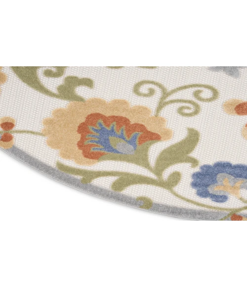 Nourison Aloha Ivory Blue ALH17 7’10” Round Rug