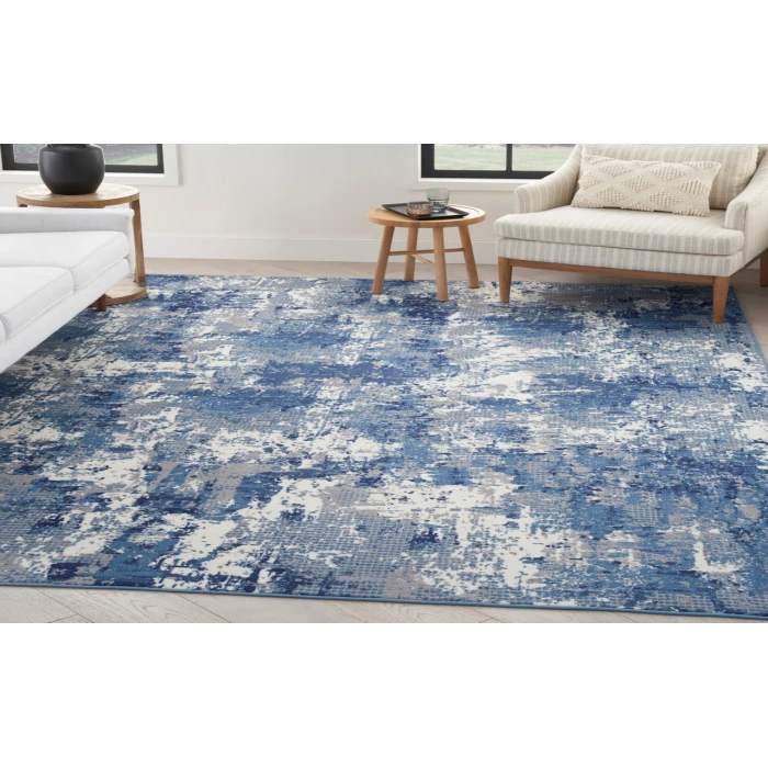 Nourison Grafix Navy Blue GRF38 7 ft. 10 in. X 9 ft. 10 in. Rectangle Rug