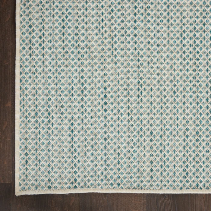 Nourison Courtyard Area Rug COU01-Ivory Aqua