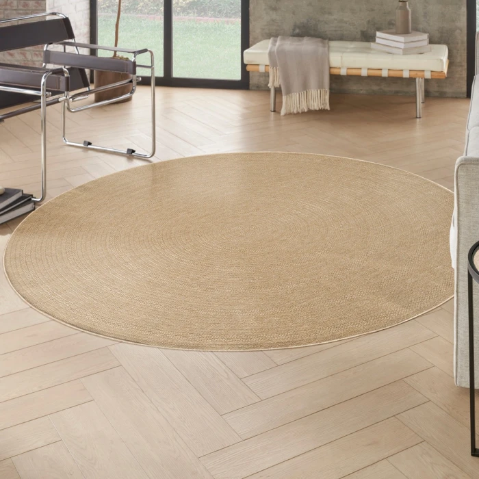 Nourison Tulum Taupe Ivory TLM04 8 ft. X Round Rug