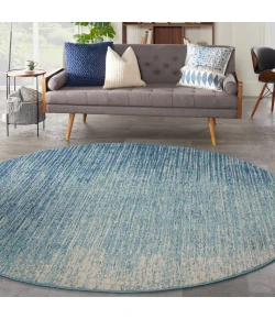 Nourison Home Passion PSN09 Navy Light Blue 8 ft. Round Area Rug