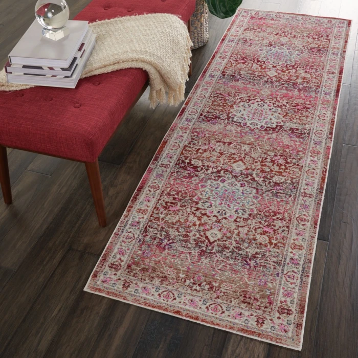Nourison Vintage Kashan Runner Area Rug VKA01-Red