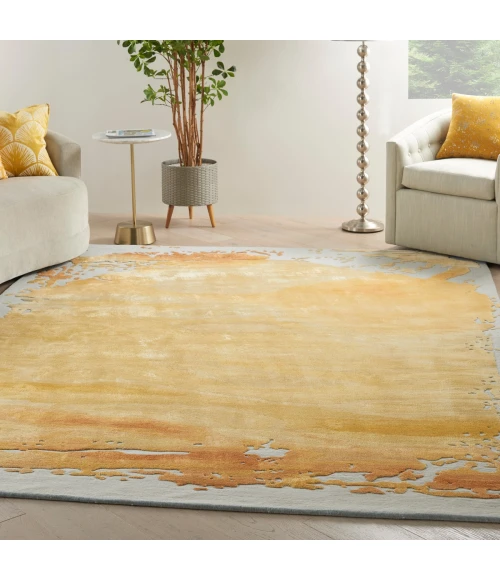 Nourison Prismatic Area Rug PRS19 Grey/Gold 7'9" x 9'9"