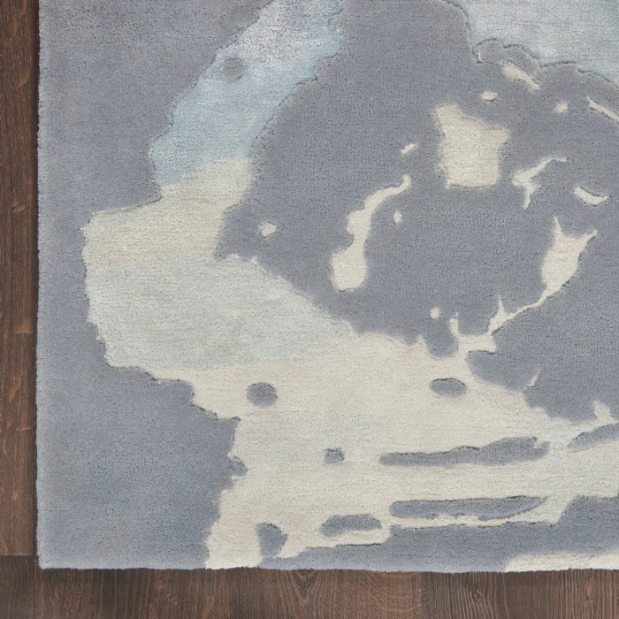 Nourison Prismatic Area Rug PRS19 Seafoam/Silver 5'6" x 7'5"