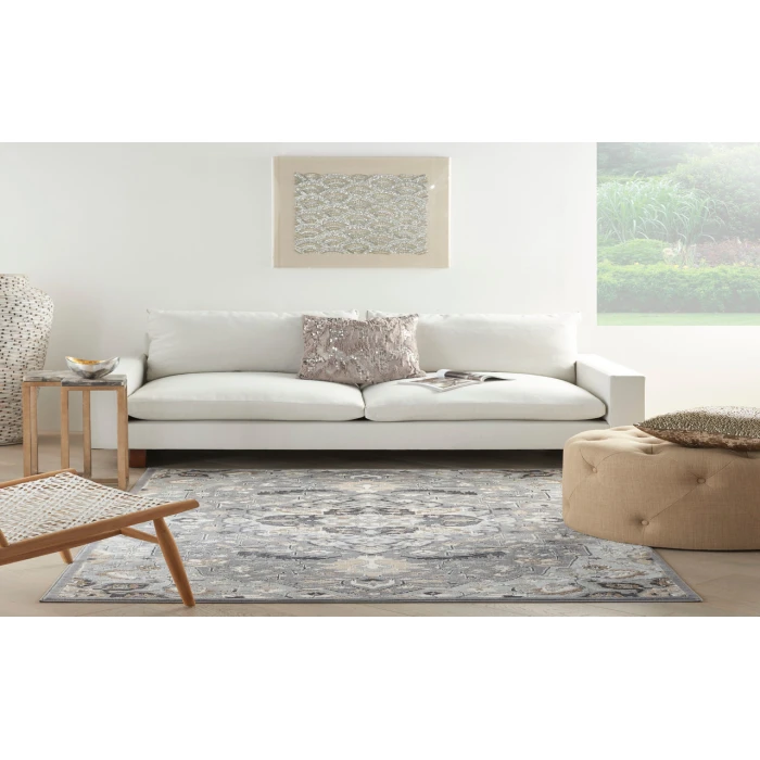 Nourison Elation Grey ETN09 6 ft. X 9 ft. Rectangle Rug