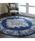 Nourison Grafix Round Area Rug GRF14-Navy Blue