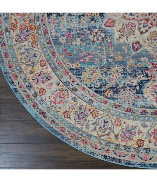Nourison Vintage Kashan Round Area Rug VKA01-Blue