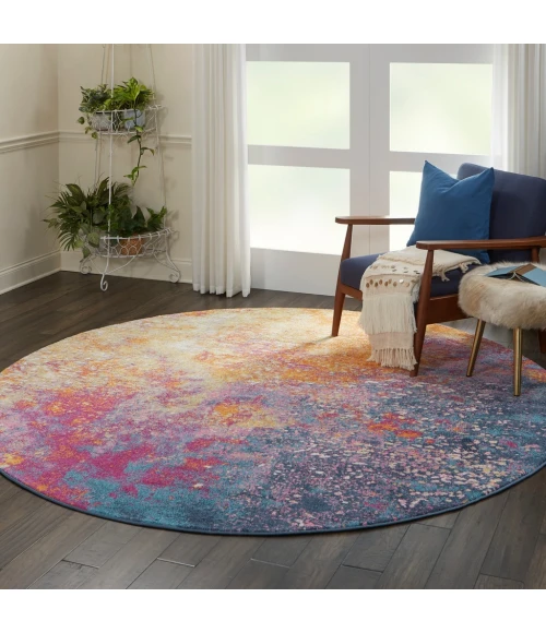 Nourison Passion Round Area Rug PSN10-Sunburst