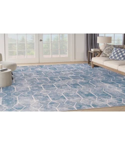 Nourison Home New Concept Washables SR107 Blue Grey 9 ft. 2 in. X 12 ft. Area Rug