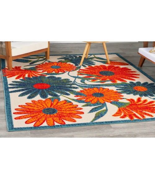 Nourison Aloha Ivory Multicolor ALH33 6 ft. X 9 ft. Rectangle Rug