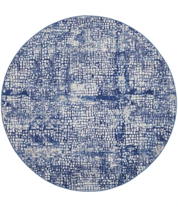 Nourison Home Whimsicle WHS07 Ivory Navy 8 ft. Round Area Rug