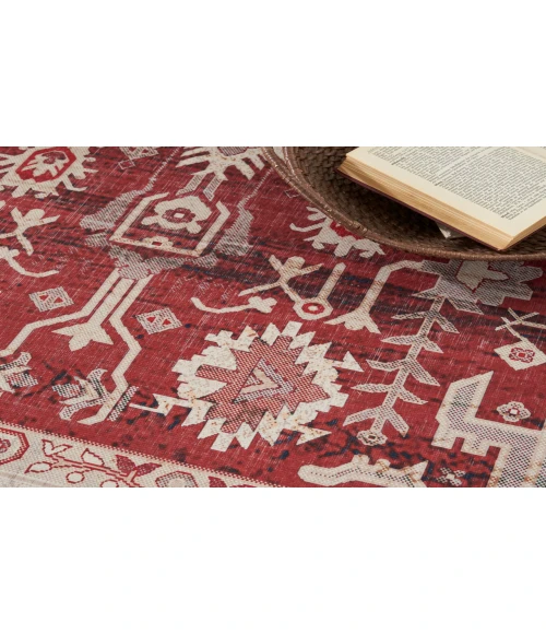 Nourison Vintage Home Red VNH02 5 ft. X 7 ft. Rectangle Rug