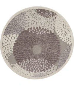 Nourison Home Graphic Illusions GIL04 Grey 5 ft. 3 in. Round Area Rug