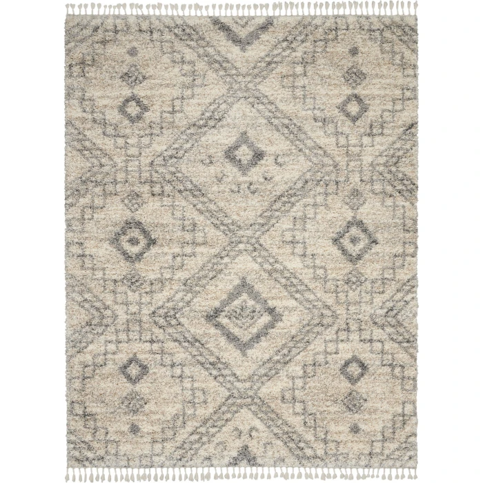 Nourison Oslo Shag Ivory/Grey OSL02 8 ft. X 11 ft. Rect. Rug