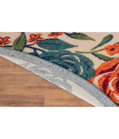 Nourison Aloha Ivory Multicolor ALH32 5 ft. 3 in. Round Rug
