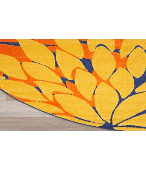 Nourison Aloha Navy Multicolor ALH05 7 ft. 10 in. Round Rug