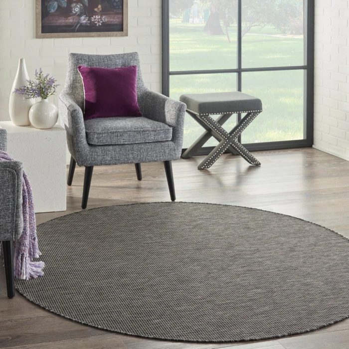 Nourison Positano Round Area Rug POS01-Charcoal