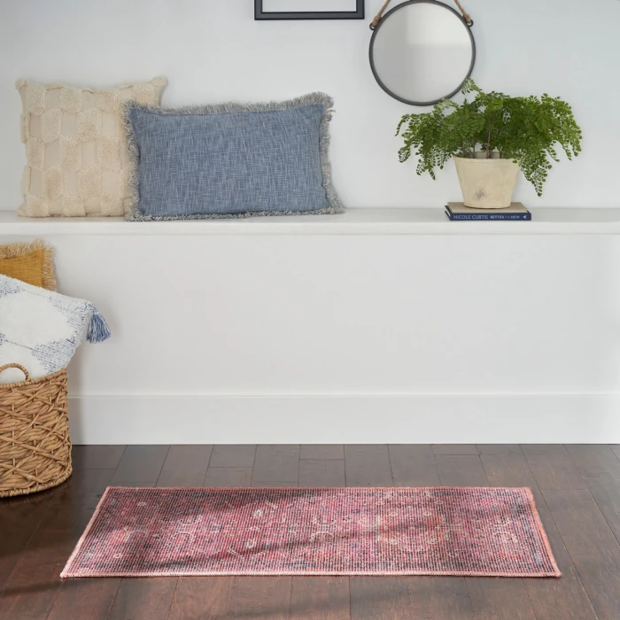 Nicole Curtis Machine Washable Series 1 Area Rug SR102 Red 2' x 4'