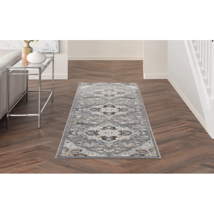 Nourison Elation Grey ETN09 2 ft. 2 in. X 12 ft. Rectangle Rug