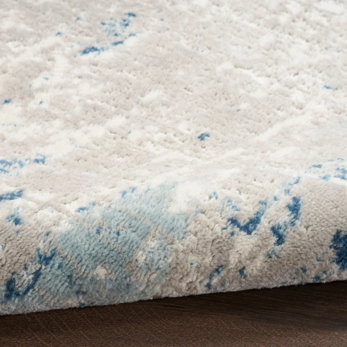 Nourison Quarry Ivory Grey Blue QUA01 3 ft. X 5 ft. Oval Rug