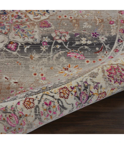 Nourison Vintage Kashan Round Area Rug VKA01-Grey