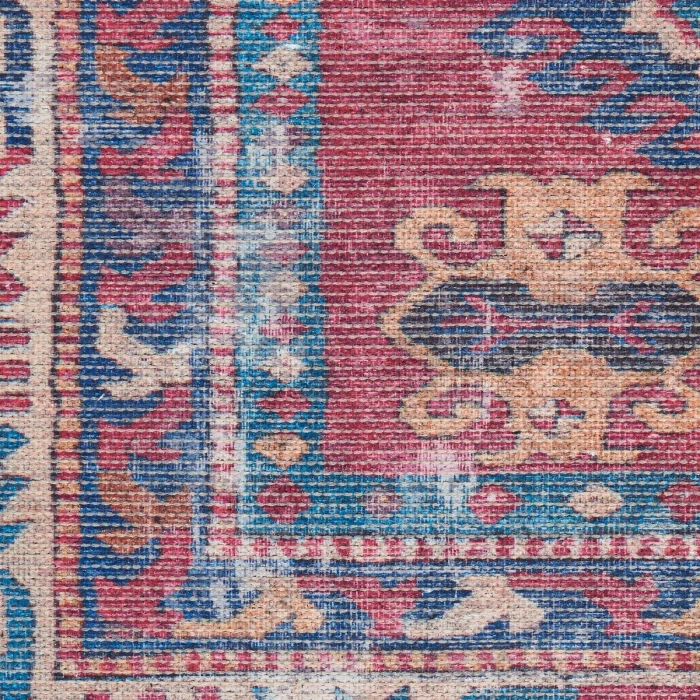 Nicole Curtis Machine Washable Series 1 Area Rug SR105 Red/Navy 2' x 4'