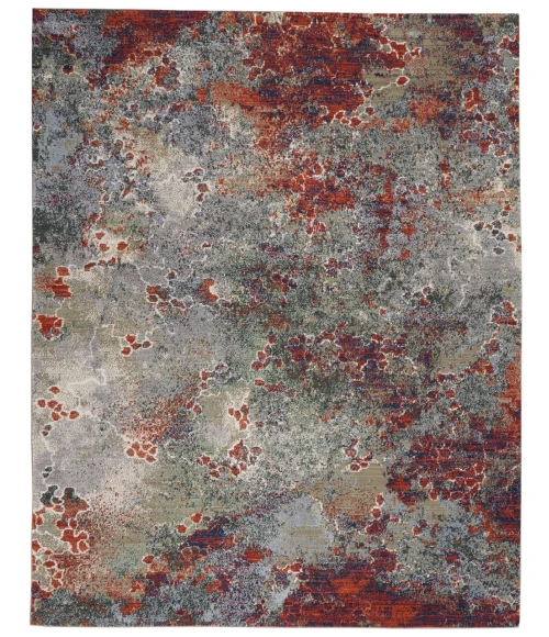 Nourison Artworks Area Rug ATW02-Seafoam/Brick