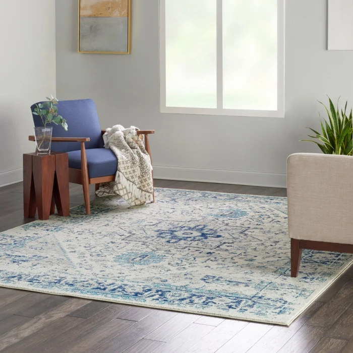 Nourison Tranquil Area Rug TRA06-Ivory/Light Blue