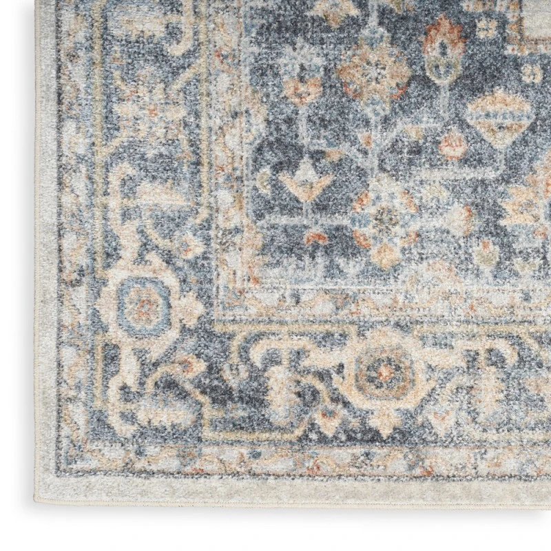 Nourison Astra Machine Washable Area Rug ASW11 Grey/Gold