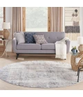 Nourison Rustic Textures Area Rug RUS01 Grey/Beige 5'3" x round