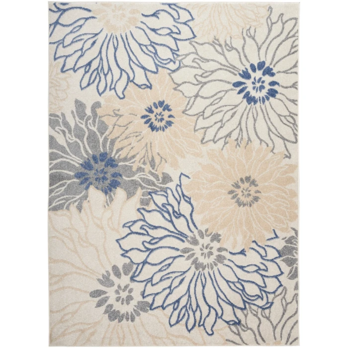 Nourison Passion Area Rug PSN17 Ivory Grey Blue 5'3" x 7'3"