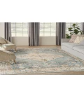 Nourison Astra Machine Washable Silver Blue ASW11 6 ft. 7 in. X 9 ft. Rectangle Rug