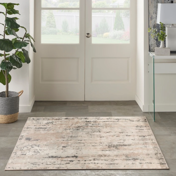 Nourison Quarry Beige Grey QUA01 5 ft. X Square Rug