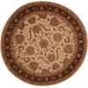 Nourison Home Heritage Hall Brown HE19 9ft. x Round Round Rug