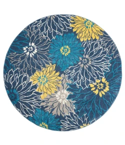 Nourison Home Passion PSN17 Blue 8 ft. Round Area Rug