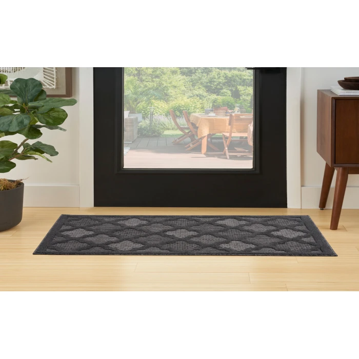 Nourison Easy Care Charcoal Black NES01 3 ft. X 5 ft. Rectangle Rug