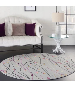 Nourison Home Grafix GRF15 Grey 5 ft. 3 in. Round Area Rug