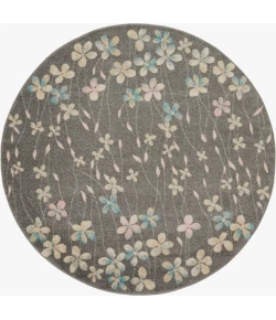 Nourison Home Tranquil TRA04 Grey Beige 5 ft. 3 in. Round Area Rug