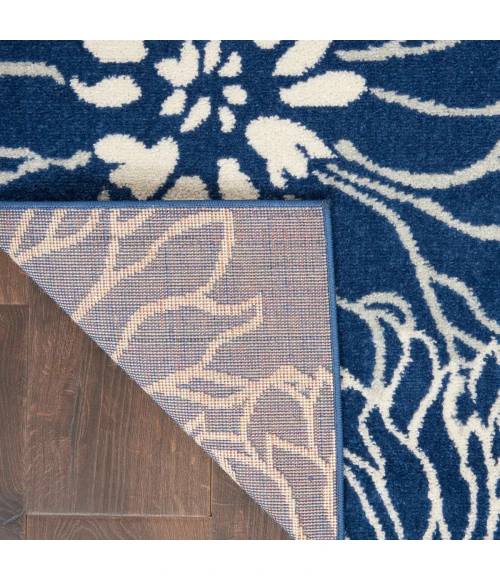 Nourison Passion Area Rug PSN17 Navy/Ivory 2'2" x 10'