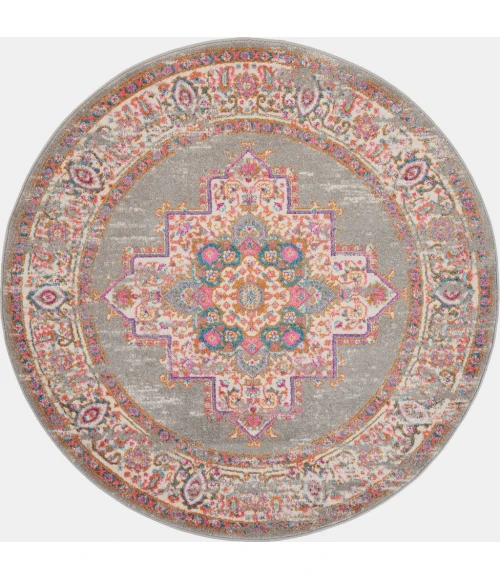 Nourison Passion Round Area Rug PSN03-Grey