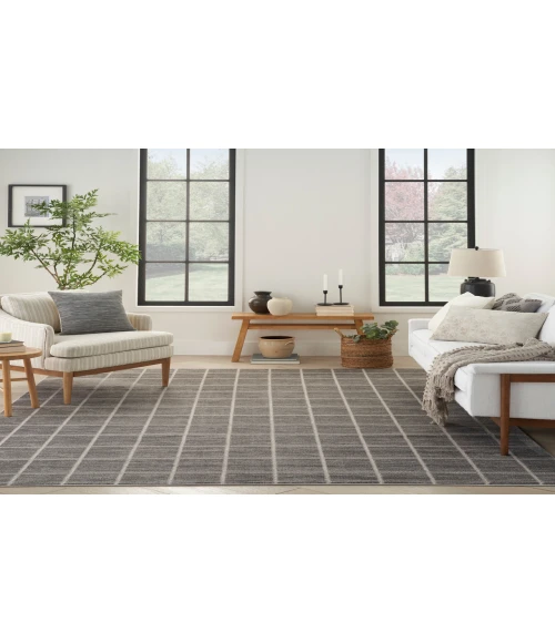 Nourison Serenity Home Grey Ivory SRH05 9 ft. X 12 ft. Rectangle Rug