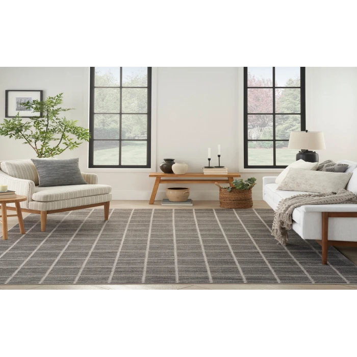 Nourison Serenity Home Grey Ivory SRH05 9 ft. X 12 ft. Rectangle Rug