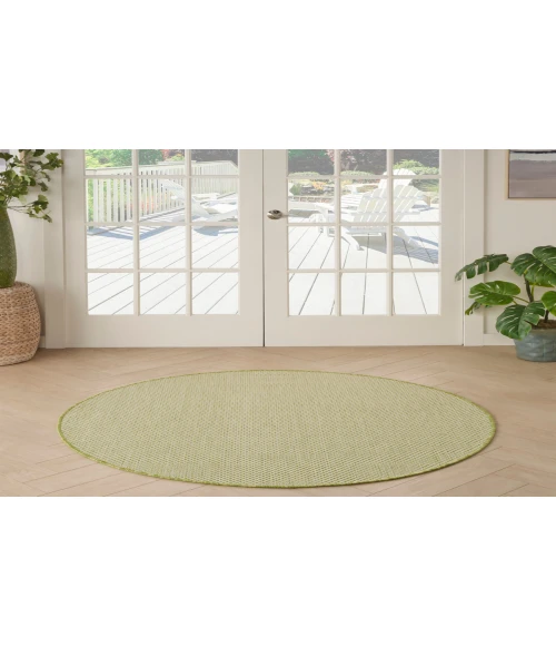 Nourison Courtyard Ivory Green COU01 4 ft. Round Rug