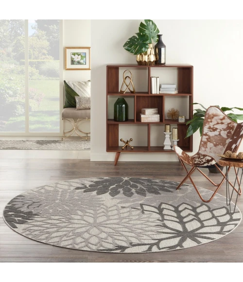 Nourison Aloha Round Area Rug ALH05-Silver Grey