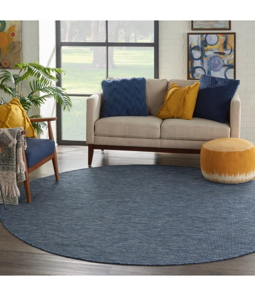 Nourison Positano Round Area Rug POS01-Navy Blue