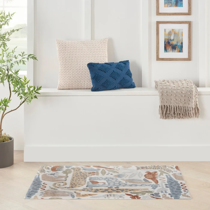 Nourison Astra Machine Washable Area Rug ASW01 Ivory