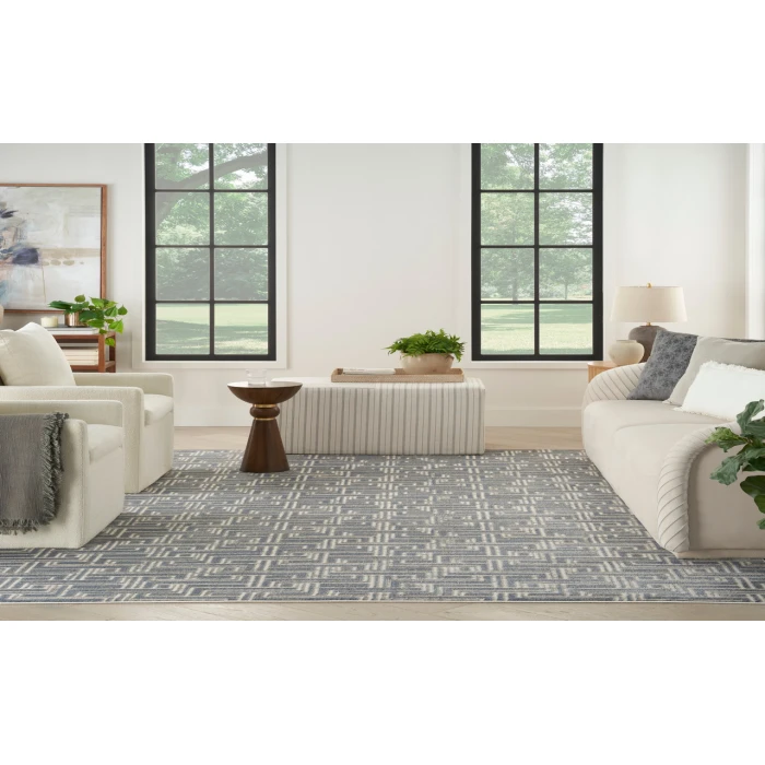 Nourison Serenity Home Blue Ivory SRH04 9 ft. X 12 ft. Rectangle Rug